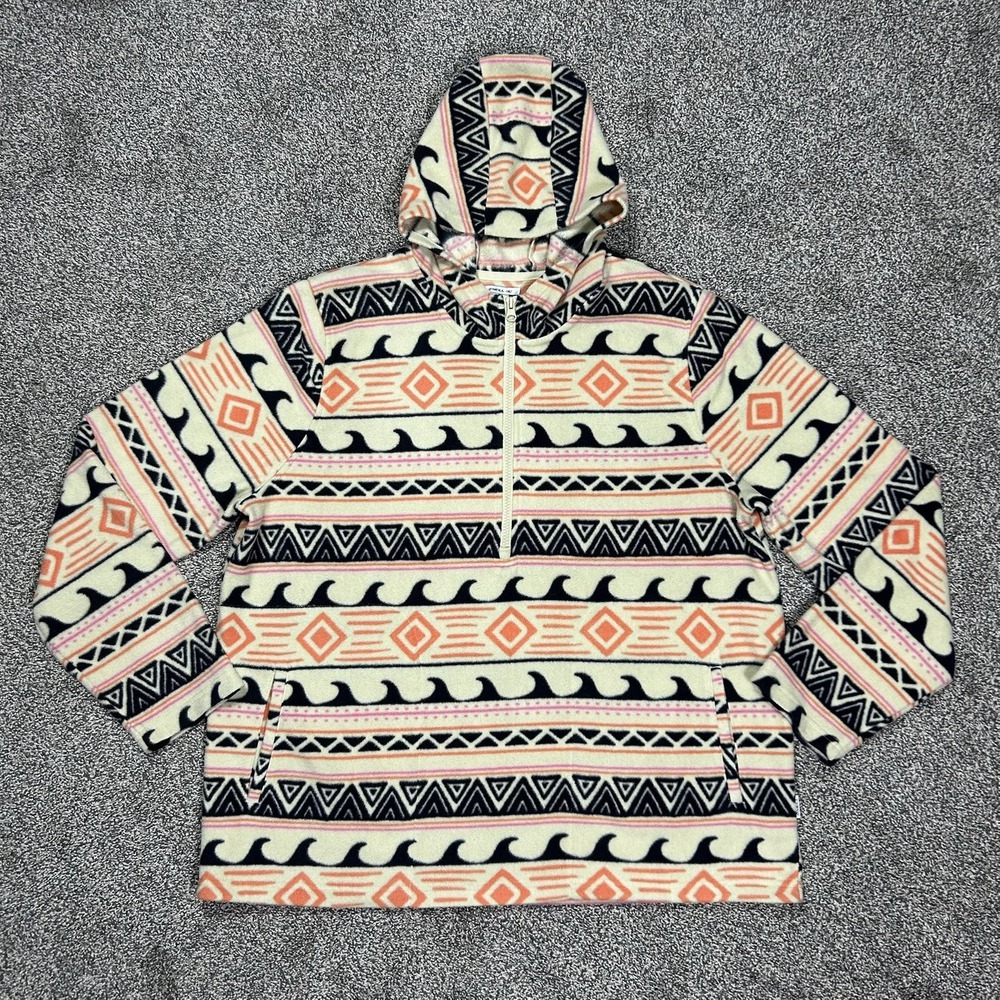 O'Neill Sierra Tribal Fleece 1/4 Quarter Zip Pullover Sweater Womens 2XL XXL